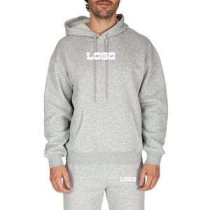 Ensemble de survêtement à capuche 100 % coton lavé pour hommes, broderie 3D, impression en relief, streetwear, vente en gros, OEM - Product Image 1