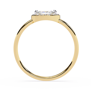 แหวนแต่งงานเพชรธรรมชาติทรงมาร์คีส์แบบเวสเทิร์นดับเบิ้ลฮาโล ทองคำแท้ 18K สีเหลือง พร้อมใบรับรอง IGI แหวนสไตล์ชาติพันธุ์ - Product Image 3