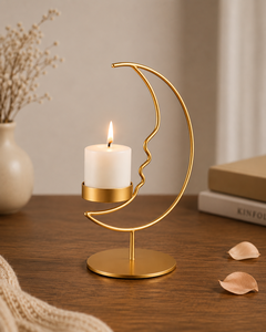Portavelas Decorativo con Forma de Rostro Abstracto para Sala de Estar y Dormitorio, Elegante Portavelas de Metal para Velas de Té - Product Image 3