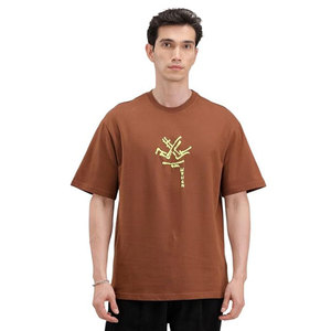 Camiseta de Manga Corta Marrón para Hombre Moglies, Diseño Personalizado, Cuello Redondo, Corte Regular, Informal, 100% Algodón Jersey, Transpirable, de Secado Rápido - Product Image 2