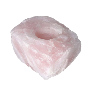 Support de bougie en pierre naturelle sculptée à la main en quartz rose, agate et pierres précieuses, pour la lithothérapie, vente en gros - Product Image 3