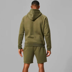 Unique Simple Style Men Fleece Hoodie And Short <b>Set</b> Drawstring Men Casual Wear Fleece Hoodie And Short <b>Set</b> - Product Image 3