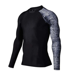 <b>Men</b> Anti-UV Eco-Friendly Full Sleeve <b>Compression</b> Rash Guard <b>for</b> Gym Fitness Workout OEM Customized Wholesale Rash Guard - Product Image 4