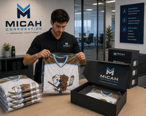 Maillot de hockey sur glace par sublimation Micah Corporation – Respirant, en maille, uniforme d'équipe unisexe, épais, coupe oversize, entraînement, séchage rapide - Product Image 3