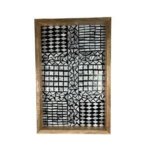 High Quality Rectangle <b>Mother</b> Pearl Inlay Tray Handmade Classic Kitchen Tray <b>Decorative</b> for Hotels Restaurants Corporate Gifts - Product Image 5