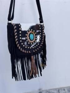 Nuevo Bolso de Hombro de Cuero Vacuno con Flecos Estilo Bohemio, Bolso de Mano Elegante, Bolso Pequeño de Cuero Vacuno en Oferta - Product Image 2