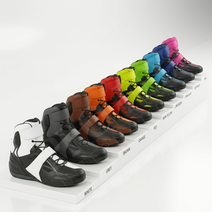 Accessoires de chaussures, bottes de moto antidérapantes, protection haute cheville, respirantes, chaussures de course pour moto, logo personnalisé - Product Image 1