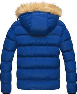 Veste d'hiver pour homme, bleu royal, écologique, respirante, streetwear, rembourrée, chaude, épaisse, avec capuche en fourrure, parka, vêtement d'extérieur, imperméable - Product Image 4
