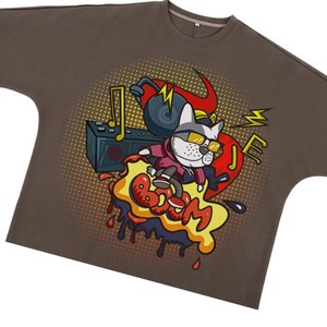 เสื้อยืดทรงบ็อกซี่แบบครอป 300GSM ผ้าสองชั้น พิมพ์ลาย DTG ไร้รอยต่อ ผ้าฝ้าย สำหรับผู้ชาย - Product Image 5