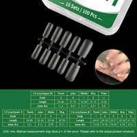 Pack de Démarrage E-commerce : Faux Ongles Carrés Style Ins Couverture Complète 300 Pièces, Emballage Personnalisé, Produit de Manucure Très Vendu