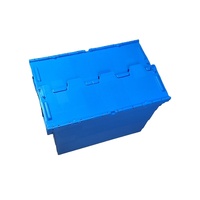 UP HDPE Plastic Box Turnover Bleu avec Filet et Empilable 600X400X300mm Caisses de Stockage Moulées par Injection de Qualité Alimentaire