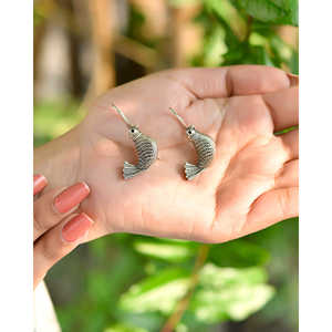 Boucles d'oreilles pendantes en argent fin Meera Jaipur Agiya - Product Image 2