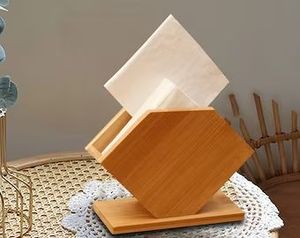 Porte-mouchoirs en bois minimaliste, design élégant, distributeur de serviettes pour salle à manger, bureau, cuisine, salle de bain, utilisation sur table - Product Image 2