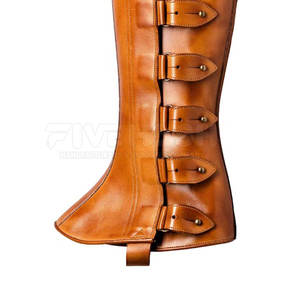 Protectores de Piernas de Cuero para Caballos, Resistentes, de Cuero Liso, para Entrenamiento al Aire Libre - Product Image 4