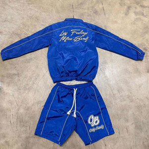Custom Waterproof Nylon Jacket Shorts <b>Set</b> Windbreaker Tracksuit Short <b>Set</b> Summer Jacket <b>Joggers</b> Lightweight Hoodie Shorts <b>Set</b> - Product Image 4