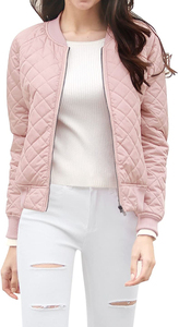 <b>Women</b> Stylish Bomber Jacket Casual Zip Front <b>Coat</b> <b>Lightweight</b> Outerwear for Everyday Streetwear and Travel - Product Image 3