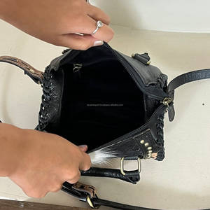 Wholesale Genuine <b>Leather</b> <b>Tooled</b> Western Speedy Bag Cowhide <b>Leather</b> Floral Handcrafted Lady Shoulder Multipurpose Speedy Handbag - Product Image 6
