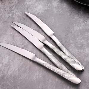 High Quality Prime Silver Stainless Steel Kitchen <b>Knife</b> Set of 4 Handmade Damascus Blade Luxury G10 <b>Bone</b> <b>Handle</b> Packed Gift Box - Product Image 2