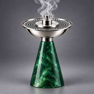 Brûleur d'encens Bakhoor en résine effet marbre, diffuseur d'aromathérapie en acier inoxydable, support décoratif pour parfum d'intérieur, entièrement naturel - Product Image 4