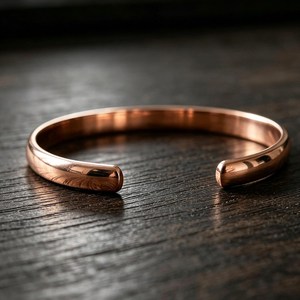 Handmade Solid Pure Copper Cuff Bangle <b>Bracelet</b> High Polished Domed Metal Copper Craft Healing Luxury Jewelry For Men Women OEM. - Product Image 1