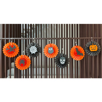 Grand éventail en papier de 15,75 pouces pour décorations d'Halloween, imprimé en quadrichromie CE-6P017