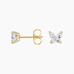 Pendientes de diamantes con motivo de mariposa simétrica - Product Image 2