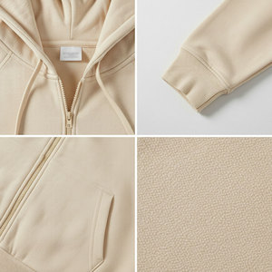 Sudadera con capucha de entrenamiento para hombre, con cremallera completa, forro polar grueso, costuras premium, corte raglán, bolsillo canguro, proveedor mayorista OEM - Product Image 5