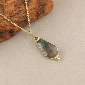 18k Gold Plated Coffin Shape Women's Pendant Necklace Gemstone Fashion Fancy Tiny Connector Wholesale Birthday Gift Jewelry - Product Image 4
