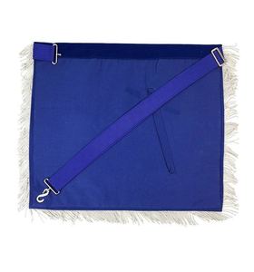 Premium Blue Masonic Apron with Elegant Embroidery Freemason Lodge Regalia Adjustable Waist Belt - Product Image 5