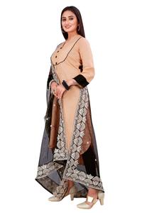 Hermosa Dupatta de Tela Negra con Diseño Indio-Pakistaní, Bordado Elegante, para Bodas, Casual, Tradicional, Ropa Femenina - Product Image 3
