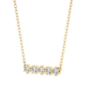 0.50 CT Lab Grown Diamond 5 Stone Bar <b>Necklace</b> 14K Rose Gold Minimalist Diamond Bar <b>Necklace</b> Gift for Her Jewelry - Product Image 6