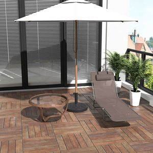 Sdraio Pieghevole Marrone a 5 Posizioni Reclinabili, Sedia da Piscina per Prendere il Sole, Sdraio da Esterno - Product Image 2