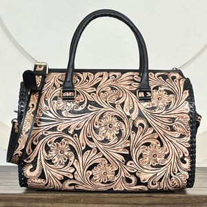 Sac de voyage Speedy en cuir de vachette fait main avec concho en pierre turquoise, design western, sac à main de voyage personnalisé pour femme - Product Image 5