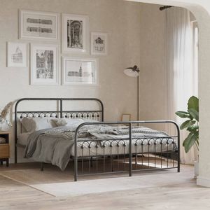 Base de Cama King Size de Acero Negro, Estructura Metálica Rectangular Resistente - Product Image 3
