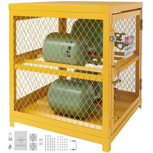 Armadio Orizzontale per Stoccaggio Bombole, Capacità 4 x 33 Libbre, 31.02x30.04x35 Pollici, Gabbia per Bombole di Gas Propano per Magazzini - Product Image 1