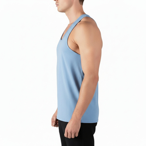 <b>Mens</b> Drop Armhole <b>Gym</b> Singlet Sleeveless Tank Top Breathable Workout <b>Vest</b> Muscle Fit Fitness Training Shirt Bodybuilding - Product Image 3