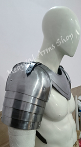 Auténtico Conjunto Medieval de Gorgeta y Hombreras, Armadura de Caballero Hecha a Mano en Acero Suave para Adultos, Disfraz para Cosplay y Reenactment - Product Image 5