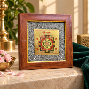 Wooden Frame Crystal <b>Stone</b> Wall Hanging Digital Printed Yantra Feng Shui Decorative Panel Gift Art - Product Image 4