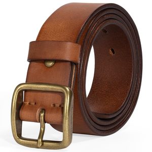 Cinturón de Cuero Genuino para Hombre, Cinturón Casual de Vestir con Hebilla Clásica de Aleación, Cinturones de Cuero Genuino Cómodos para Hombre - Product Image 1
