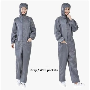 Unisex Polyester Protective <b>One</b>-piece Coveralls Dust-proof Static Cleanroom Garment Pockets Needle Detection <b>Paint</b> Work AM-01 - Product Image 6