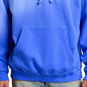 Sweat à capuche pour homme de haute qualité, couleur unie, vintage, lourd, surdimensionné, style streetwear décontracté, en coton French Terry, sans cordon - Product Image 4