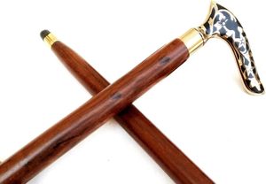 Bastón de Madera con Mango de Latón Estilo Derby, Plegable en 2 Partes, para Hombres y Mujeres, Ideal para Regalo - Product Image 3