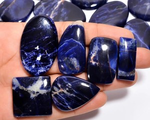 Lote de Cabujones de Sodalita Natural Pulidos, Piedras Preciosas Sueltas de Varias Formas, Piedra Semipreciosa para la Fabricación de Joyas al por Mayor - Product Image 2