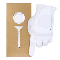 Guante de golf blanco de medio dedo, tela de microfibra, cierre de gancho y bucle para mano derecha, guante deportivo unisex