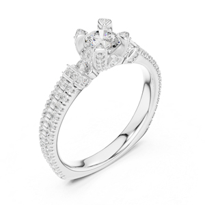 แหวนเพชรทรงกลมทองคำ 14K โรสโกลด์สำหรับผู้หญิง |   ชุดลำลองสำหรับใส่ทุกวัน |   เพชรที่เพิ่งเพาะเลี้ยง - Product Image 6