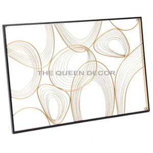 Trendy Fashion Creative Wall <b>Art</b> Handmade Rectangle Shape Dark Brown Iron Metal Frame Minimalist Design Home Decoration - Product Image 5