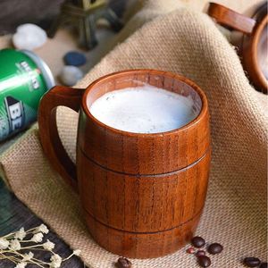 Taza de madera Natural 100% para cerveza y Artículos de bar y mesa con asa Taza de cerveza Taza de café hecha a mano - Product Image 6