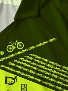 Unisex Green Full Print Cycling Shirt Short Sleeve Turn-down Collar Breathable <b>Polyester</b> Regular Fit All Seasons - Product Image 4