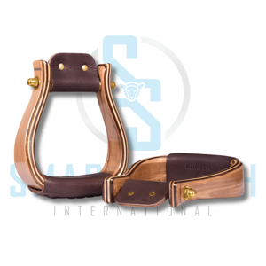 Estribos SMART SMYTH INTL DIY de Grado Profesional para Montar a Caballo, Herrajes de Latón Sólido, Revestimiento de Cuero Genuino, Madera Laminada - Deportes Ecuestres - Product Image 1