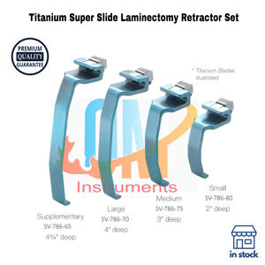 Juego de Retractores Quirúrgicos Manuales Premium, Básico, de Titanio Sólido, Certificado ISO, Retractor de Laminectomía Super Slide para Cirugía de Columna Vertebral - Product Image 4